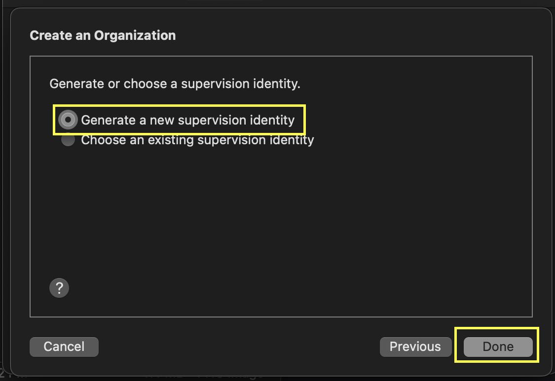 Generate new supervision profile